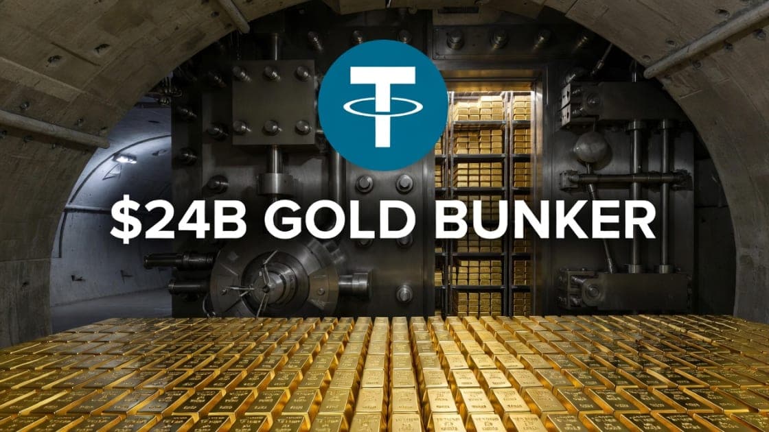 Tether Keeps Adding to $24B Gold Stash in Swiss Nuclear Bunker — CEO Eyes "Gold Central Bank" Status