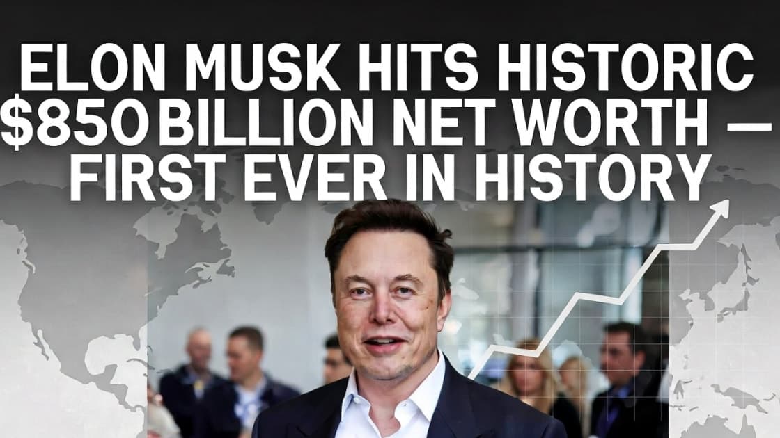 Elon Musk Becomes the First Person in History to Reach $850 Billion Net Worth