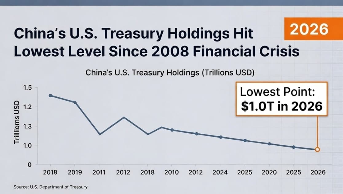 China’s U.S. Treasury Holdings Drop to Lowest Level Since 2008 Financial Crisis