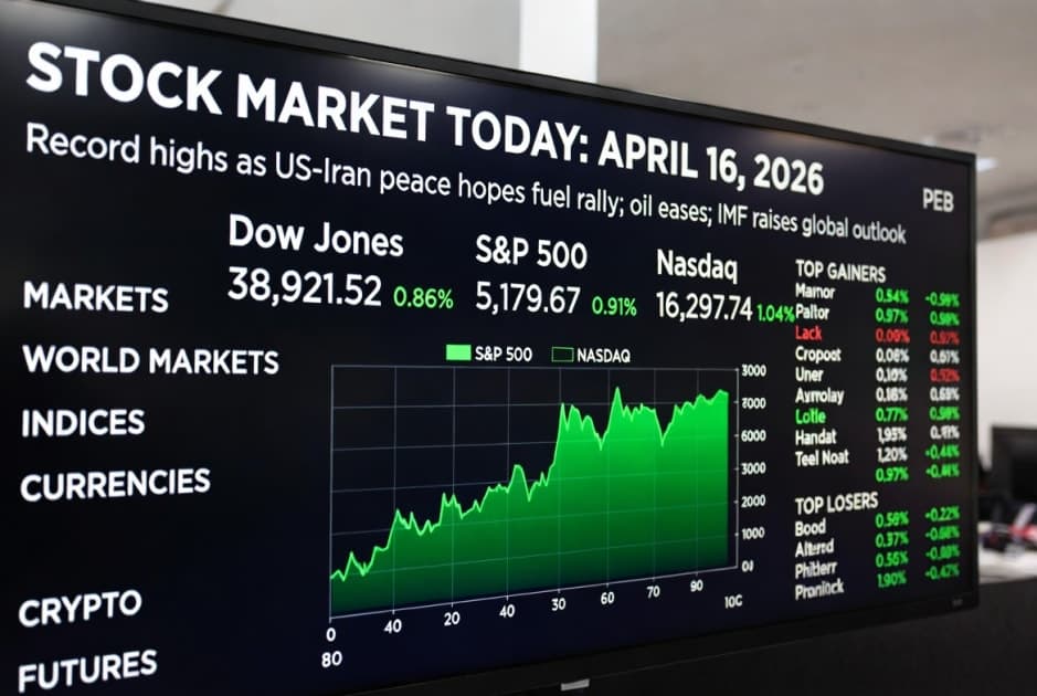 Stock Market Today April 16 2026: S&P 500 & Nasdaq Hit Records as Iran Ceasefire Hopes Boost Global Sentiment
