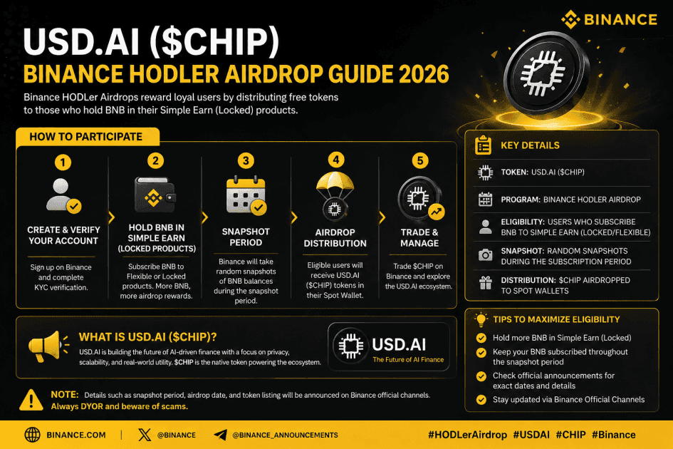 USD.AI ($CHIP) Binance HODLer Airdrop Guide 2026